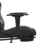 vidaXL Silla gaming de masaje con reposapiés tela negro y gris taupe vidaXL Silla gaming de masaje con reposapiés tela negro y gris taupe