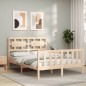 vidaXL Estructura de cama de matrimonio con cabecero madera maciza vidaXL Estructura de cama de matrimonio con cabecero madera maciza