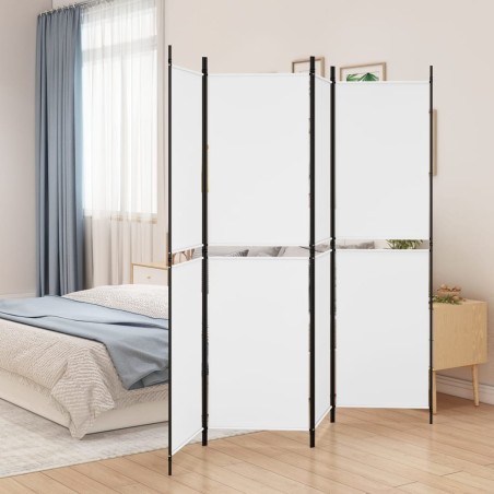 vidaXL Biombo divisor de 4 paneles de tela blanco 200x180 cm