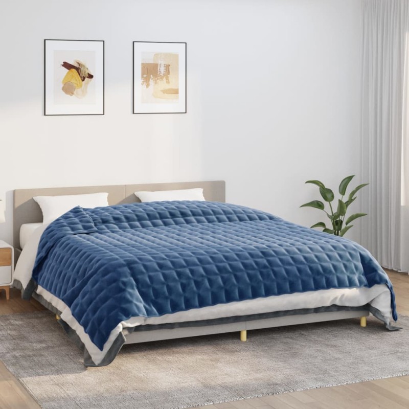 vidaXL Manta con peso tela azul 220x260 cm 15 kg vidaXL Manta con peso tela azul 220x260 cm 15 kg