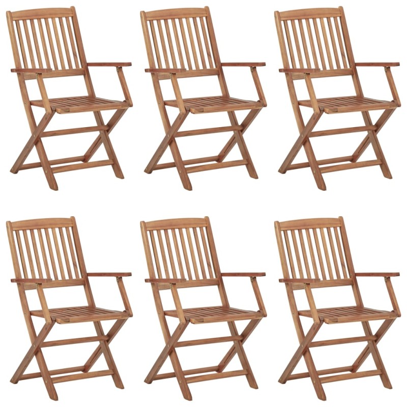 vidaXL Sillas de exterior plegables 6 uds madera maciza acacia vidaXL Sillas de exterior plegables 6 uds madera maciza acacia