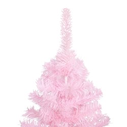 vidaXL Árbol de Navidad preiluminado con luces y bolas rosa 180 cm