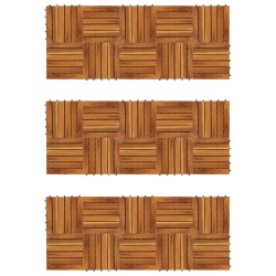 vidaXL Baldosas de porche patrón vertical 30 piezas acacia 30x30 cm 
