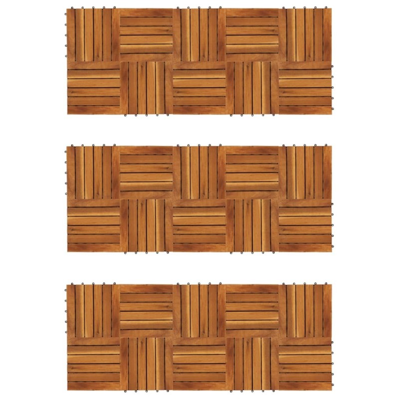 vidaXL Baldosas de porche patrón vertical 30 piezas acacia 30x30 cm vidaXL Baldosas de porche patrón vertical 30 piezas acacia 30x30 cm