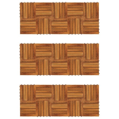 vidaXL Baldosas de porche patrón vertical 30 piezas acacia 30x30 cm 