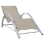 vidaXL Tumbonas con mesita 2 unidades aluminio color crema vidaXL Tumbonas con mesita 2 unidades aluminio color crema