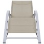 vidaXL Tumbonas con mesita 2 unidades aluminio color crema vidaXL Tumbonas con mesita 2 unidades aluminio color crema