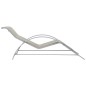 vidaXL Tumbonas con mesita 2 unidades aluminio color crema vidaXL Tumbonas con mesita 2 unidades aluminio color crema