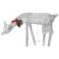 vidaXL Renos de Navidad 6 piezas de malla blanco frío plateado