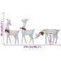 vidaXL Renos de Navidad 6 piezas de malla blanco frío plateado