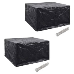 vidaXL Fundas muebles de jardín 2 uds 6 pers 8 ojales ratán 172x113cm