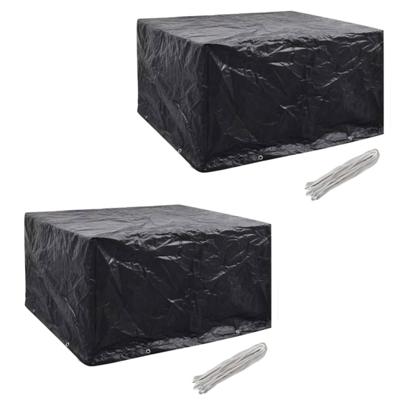 vidaXL Fundas muebles de jardín 2 uds 6 pers 8 ojales ratán 172x113cm vidaXL Fundas muebles de jardín 2 uds 6 pers 8 ojales ratán 172x113cm