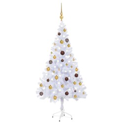 vidaXL Árbol de Navidad artificial con luces y bolas 380 ramas 150 cm