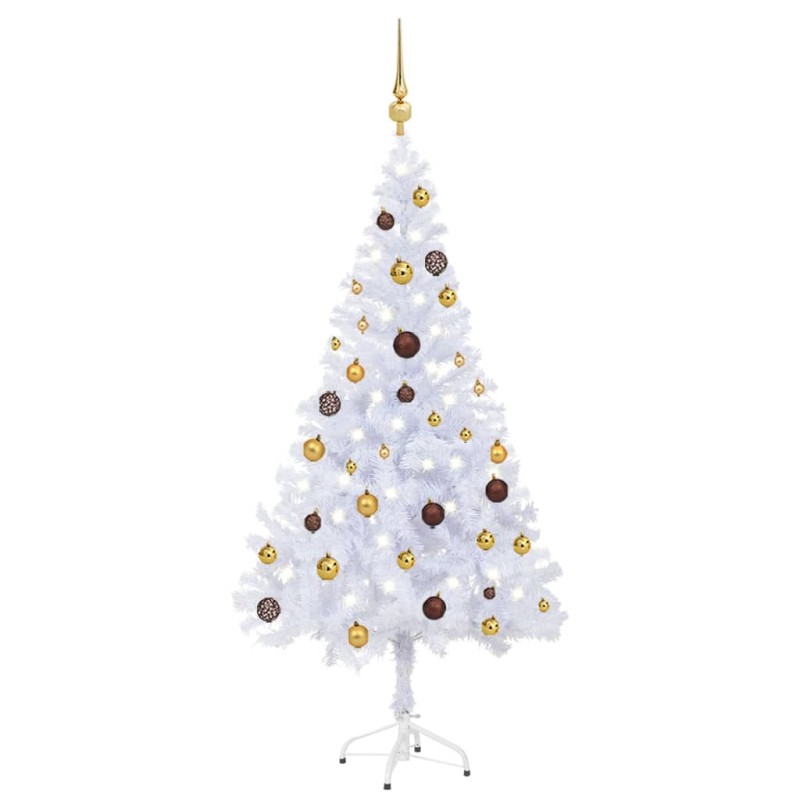 vidaXL Árbol de Navidad artificial con luces y bolas 380 ramas 150 cm