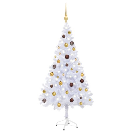 vidaXL Árbol de Navidad artificial con luces y bolas 380 ramas 150 cm
