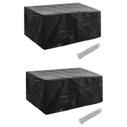 vidaXL Funda de muebles de jardín 2 uds set ratán 4 personas 8 ojales