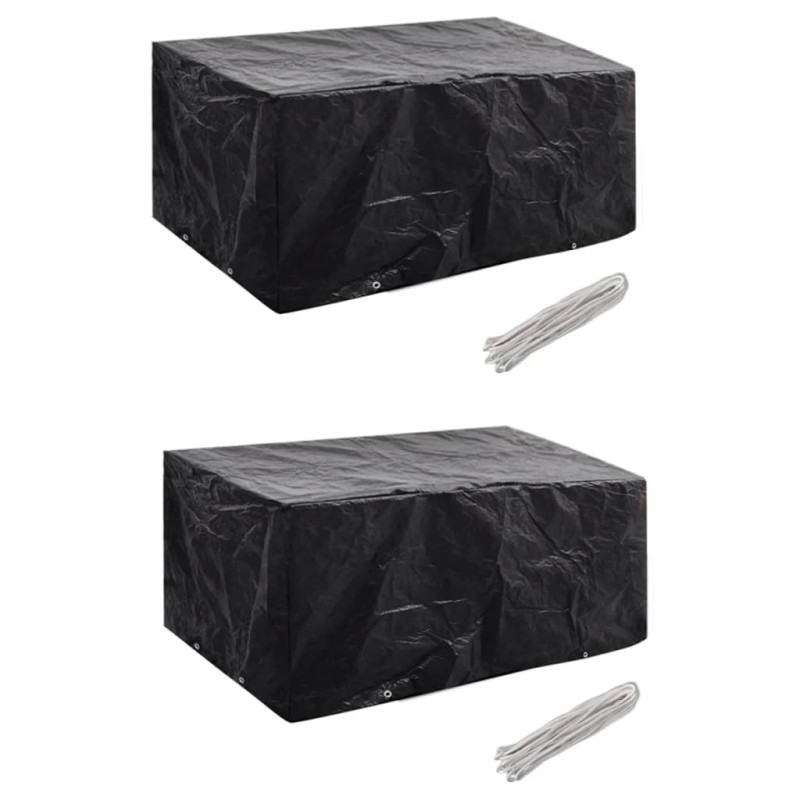 vidaXL Funda de muebles de jardín 2 uds set ratán 4 personas 8 ojales vidaXL Funda de muebles de jardín 2 uds set ratán 4 personas 8 ojales