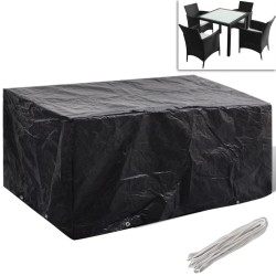 vidaXL Funda de muebles de jardín 2 uds set ratán 4 personas 8 ojales