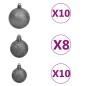 vidaXL Árbol de Navidad artificial con luces y bolas 910 ramas 210 cm vidaXL Árbol de Navidad artificial con luces y bolas 910 ramas 210 cm