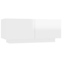 vidaXL Mesita de noche madera de ingeniería blanco brillo 100x35x40 cm