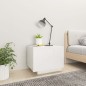 vidaXL Mesita de noche madera de ingeniería blanco brillo 100x35x40 cm vidaXL Mesita de noche madera de ingeniería blanco brillo 100x35x40 cm