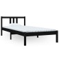 vidaXL Estructura de cama madera maciza negro 90x200 cm