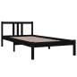 vidaXL Estructura de cama madera maciza negro 90x200 cm