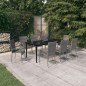 vidaXL Juego de comedor para jardín 9 piezas gris y negro