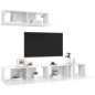 vidaXL Set de muebles de salón 3 pzas madera ingeniería blanco brillo vidaXL Set de muebles de salón 3 pzas madera ingeniería blanco brillo