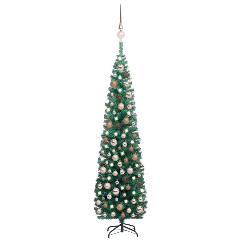 vidaXL Árbol de Navidad preiluminado con luces y bolas verde 210 cm vidaXL Árbol de Navidad preiluminado con luces y bolas verde 210 cm