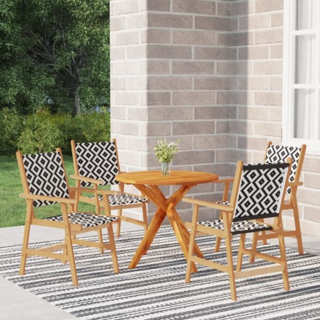 vidaXL Juego de comedor de jardín 5 piezas madera maciza de acacia