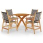 vidaXL Juego de comedor de jardín 5 piezas madera maciza de acacia vidaXL Juego de comedor de jardín 5 piezas madera maciza de acacia