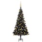 vidaXL Árbol de Navidad preiluminado con luces y bolas negro 120 cm vidaXL Árbol de Navidad preiluminado con luces y bolas negro 120 cm