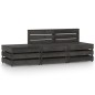vidaXL Set de muebles de jardín 3 pzas madera de pino impregnada gris vidaXL Set de muebles de jardín 3 pzas madera de pino impregnada gris