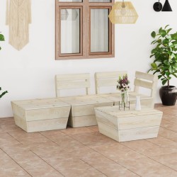 vidaXL Muebles de palets para jardín 4 pzas madera de abeto impregnada