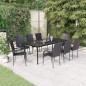 vidaXL Juego de comedor para jardín 9 piezas negro vidaXL Juego de comedor para jardín 9 piezas negro