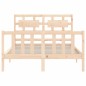 vidaXL Estructura de cama de matrimonio con cabecero madera maciza vidaXL Estructura de cama de matrimonio con cabecero madera maciza