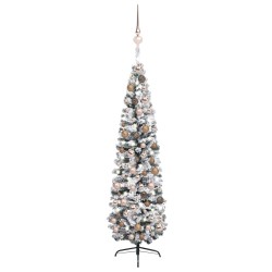 vidaXL Árbol de Navidad preiluminado con luces y bolas verde 210 cm