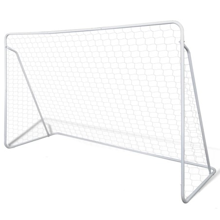 vidaXL Porterías de fútbol de acero 2 unidades 240x90x150 cm