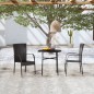 vidaXL Juego de comedor para jardín 3 piezas ratán sintético negro vidaXL Juego de comedor para jardín 3 piezas ratán sintético negro