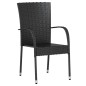 vidaXL Juego de comedor para jardín 3 piezas ratán sintético negro vidaXL Juego de comedor para jardín 3 piezas ratán sintético negro