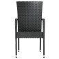 vidaXL Juego de comedor para jardín 3 piezas ratán sintético negro vidaXL Juego de comedor para jardín 3 piezas ratán sintético negro