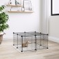 vidaXL Jaula para mascotas de 12 paneles puerta acero negro 35x35cm vidaXL Jaula para mascotas de 12 paneles puerta acero negro 35x35cm