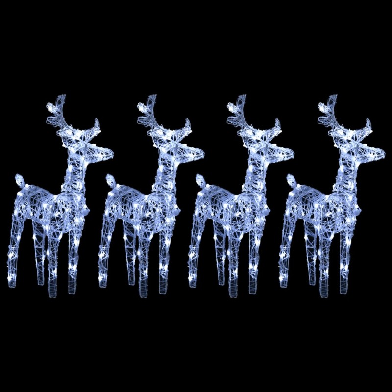 vidaXL Renos de Navidad 4 unidades 160 LED blanco frío acrílico vidaXL Renos de Navidad 4 unidades 160 LED blanco frío acrílico