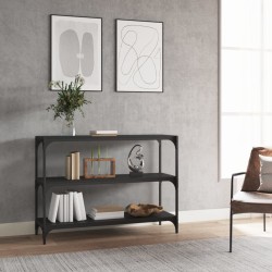 vidaXL Estantería madera contrachapada y acero negro 100x33x70,5 cm