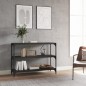 vidaXL Estantería madera contrachapada y acero negro 100x33x70,5 cm vidaXL Estantería madera contrachapada y acero negro 100x33x70,5 cm