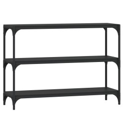 vidaXL Estantería madera contrachapada y acero negro 100x33x70,5 cm