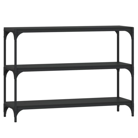 vidaXL Estantería madera contrachapada y acero negro 100x33x70,5 cm