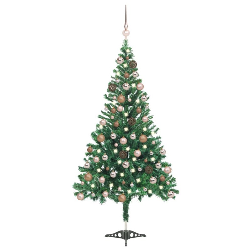 vidaXL Árbol de Navidad artificial con luces y bolas 564 ramas 180 cm vidaXL Árbol de Navidad artificial con luces y bolas 564 ramas 180 cm