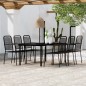 vidaXL Juego de comedor de jardín 7 piezas negro vidaXL Juego de comedor de jardín 7 piezas negro